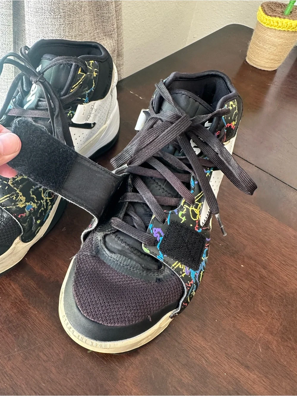 Jordan Black Sneakers with Neon Multicolor Splatter